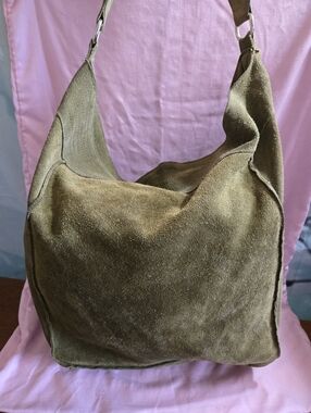 BDG Urban Outfitters Olive Suede Shoulder Hobo Bag